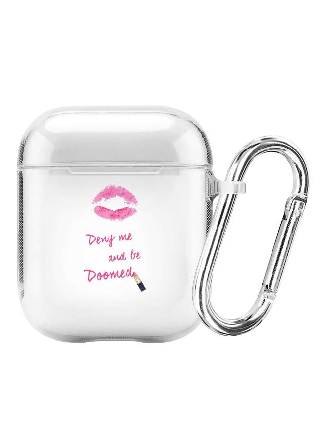 Stylizedd Classic Series Raining Lipsticks Printed Protective Case For Apple AirPods 1/2 Clear/Pink  - Image 1
