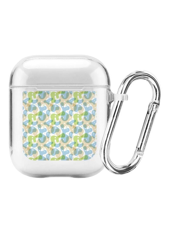 Stylizedd Classic Series Floating Ameoba Printed Case For Apple AirPods 1/2 Clear/Green/Blue  - Image 1