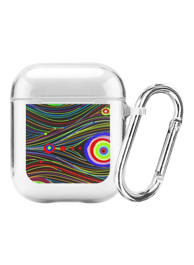 Stylizedd Peacock Eyes Printed Case With Carabiner For Apple AirPods 2/1 Multicolour - Image 1