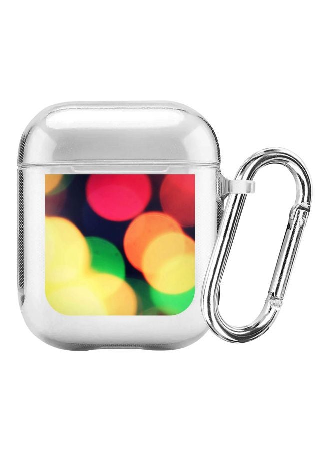 Stylizedd Classic Series City Lights Printed Case Cover With Carabiner For Apple AirPods 2/1 Clear/Red/Black - Image 1