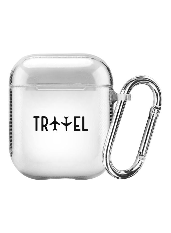 Stylizedd Classic Series Travel Printed Protective Case For Apple AirPods 1/2 Clear/Black - Image 1