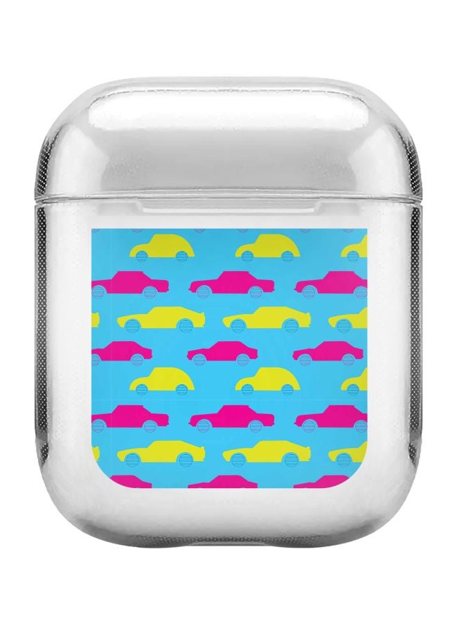 Stylizedd Classic Series Moving Cars Printed Case For Apple AirPods 1/2 Clear/Blue/Pink - Image 1