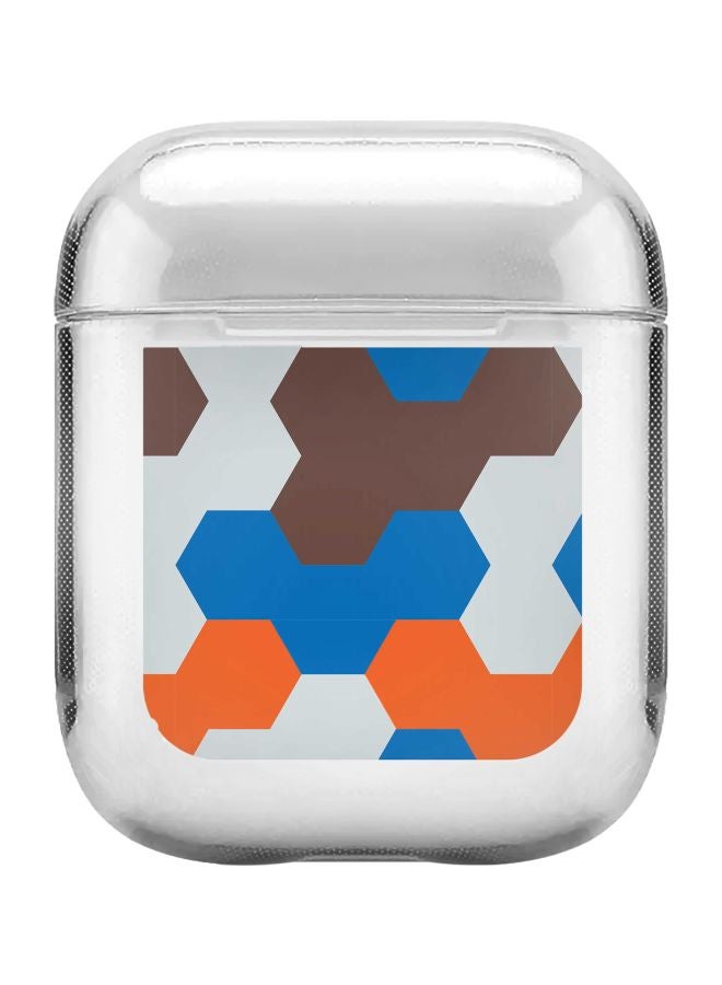 Stylizedd Classic Series Blockbuster Retro Printed Case With Carabiner For Apple AirPods 2/1 Clear/Blue/Orange - Image 1