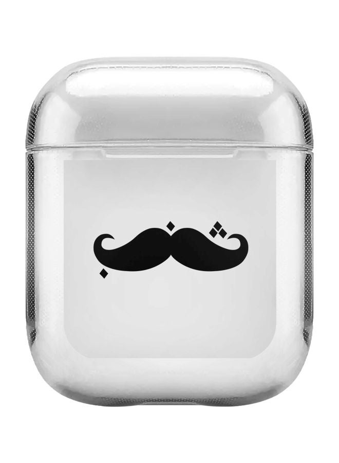 Stylizedd Classic Series Shanab Printed Case Cover With Carabiner For Apple AirPods 2/1 White/Black - Image 1