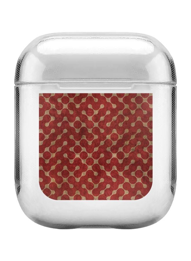 Stylizedd Classic Series Connect The Dots Printed Protective Case With Carabiner For Apple AirPods 2/1 Clear/Red/Gold  - Image 1