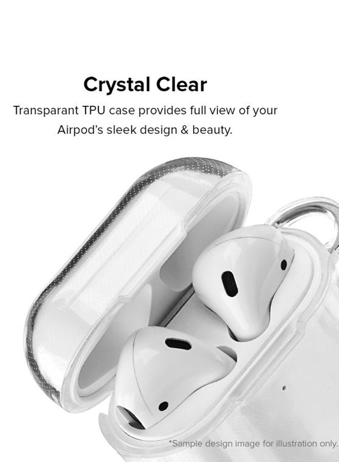 Stylizedd - Classic Series Flag Of Kuwait Printed Case Cover With Carabiner For Apple AirPods 1/2 Clear/Red/Green - Image 1
