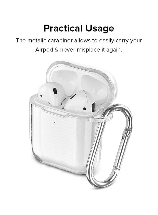 Stylizedd - Classic Series Flag Of Kuwait Printed Case Cover With Carabiner For Apple AirPods 1/2 Clear/Red/Green - Image 1
