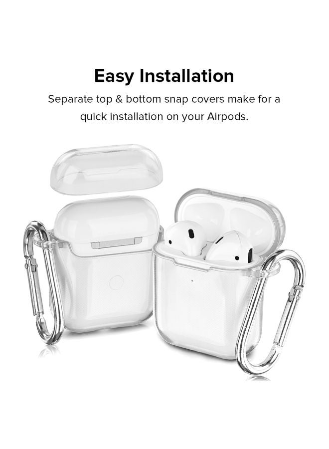 Stylizedd - Classic Series Flag Of Kuwait Printed Case Cover With Carabiner For Apple AirPods 1/2 Clear/Red/Green - Image 1