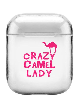 Classic Series Crazy Camel Lady Printed Case Cover With Carabiner For Apple AirPods 2/1 Clear/Pink - v1600689823/N40573983A_1