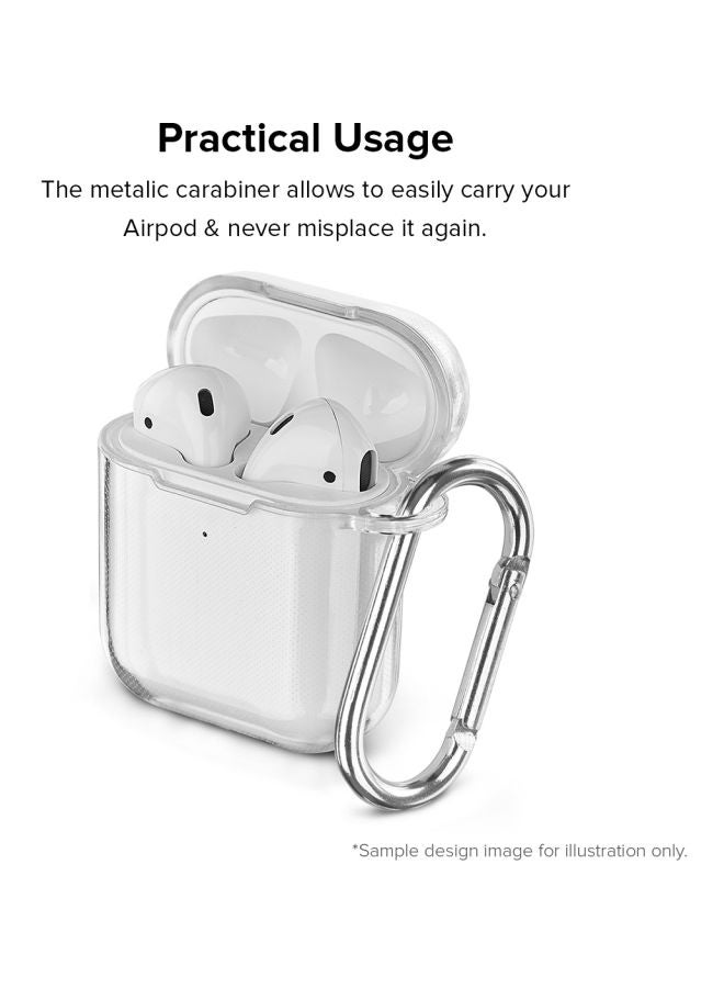 Stylizedd - Classic Series Joker Printed Case With Carabiner For Apple AirPods Pro Generation 1/2 (2019) Clear/White/Brown - Image 1