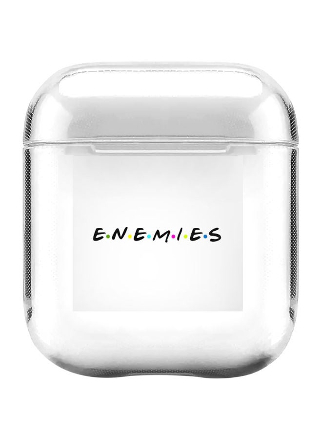 Stylizedd Classic Series Enemies Printed Protective Case Cover With Carabiner For Apple AirPods Pro Generation 1/2 (2019) Clear/Black - Image 1