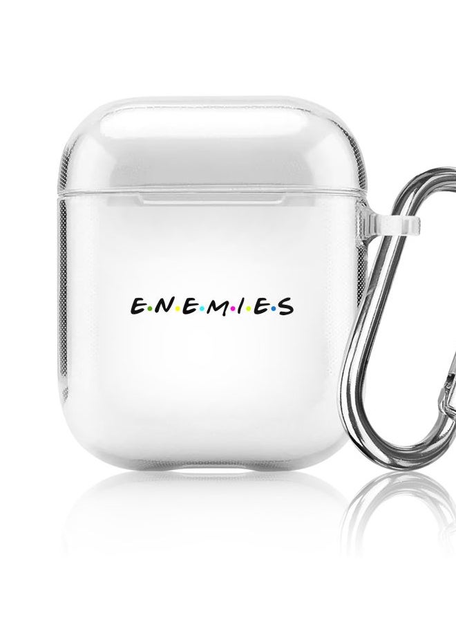 Stylizedd Classic Series Enemies Printed Protective Case Cover With Carabiner For Apple AirPods Pro Generation 1/2 (2019) Clear/Black - Image 5