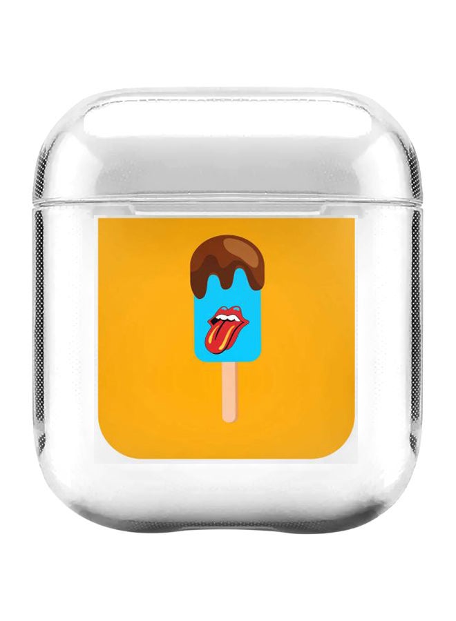 Stylizedd Classic Series Lick Printed Case With Carabiner For Apple AirPods 2/1 Clear/Yellow/Blue - Image 1