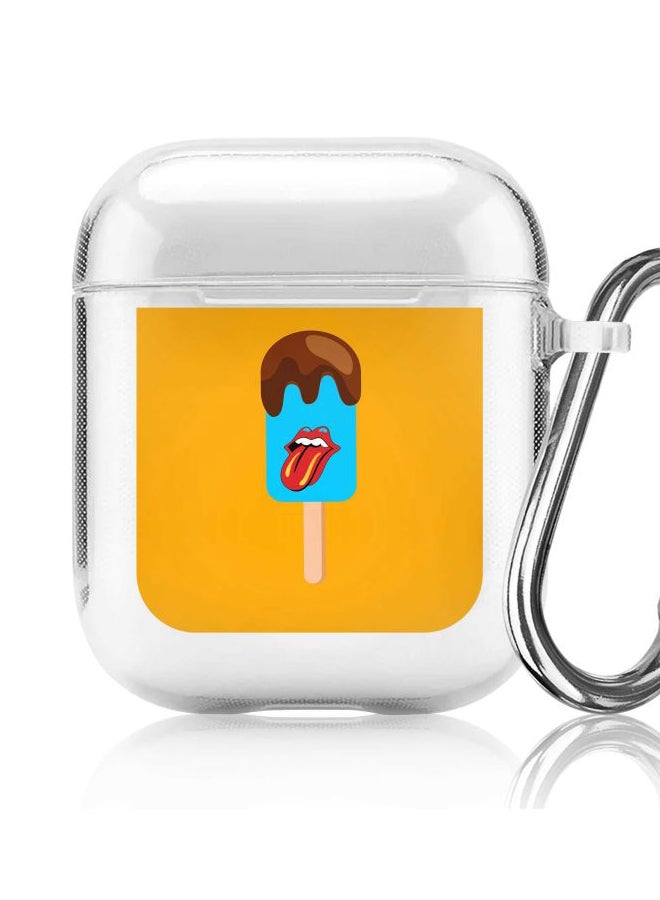 Stylizedd Classic Series Lick Printed Case With Carabiner For Apple AirPods 2/1 Clear/Yellow/Blue - Image 5