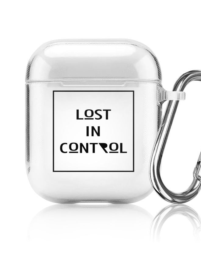Stylizedd Classic Series Lost In Control Printed Case With Carabiner For Apple AirPods 2/1 Clear/Black - Image 5