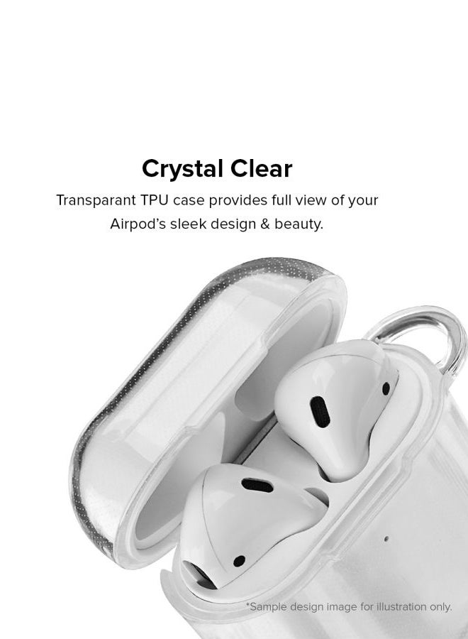 Stylizedd Classic Series Crazy Camel Lady Printed Case Cover With Carabiner For Apple AirPods 2/1 Clear/Pink - Image 2