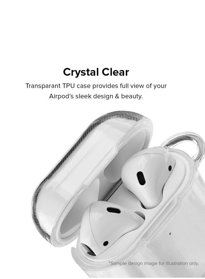 Classic Series Printed Protective Case With Carabiner For Apple AirPods Pro Generation 1/2 (2019) Clear/Yellow/Brown