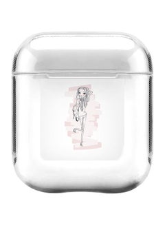 Classic Teen Star Printed Case Cover With Carabiner For Apple Air Pods 1/2 Clear/Black/Pink