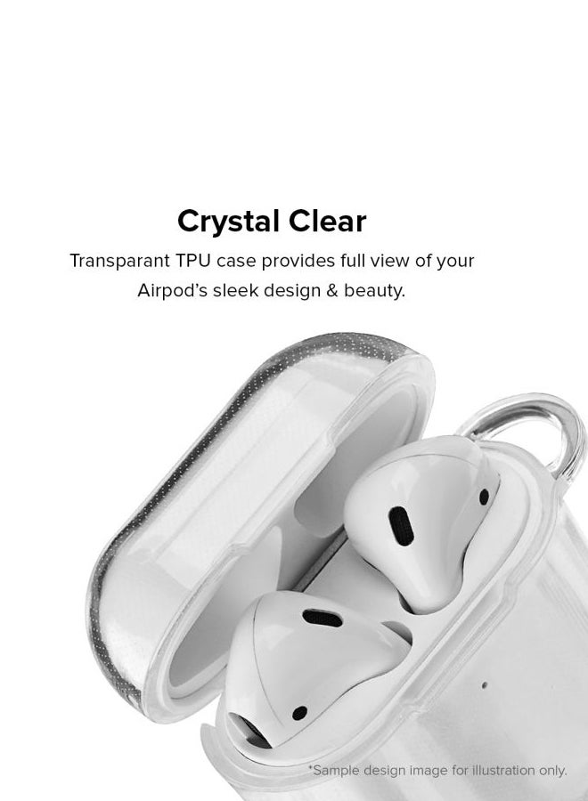 Stylizedd - Classic Teen Star Printed Case Cover With Carabiner For Apple Air Pods 1/2 Clear/Black/Pink - Image 1