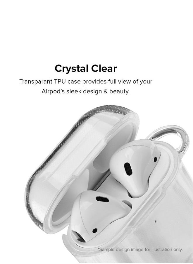Stylizedd Classic Series Paint Brush Printed Case With Carabiner For Apple AirPods Pro Generation 1/2 (2019) Clear/Orange/Pink  - Image 2