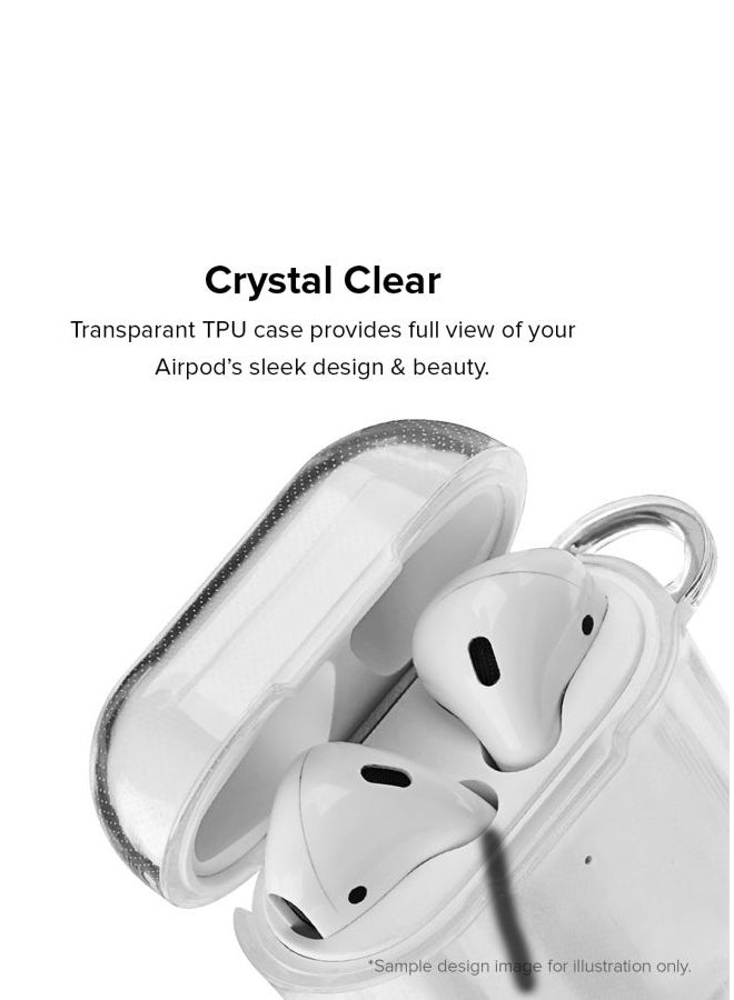 Stylizedd Postal Chain Printed Protective Cover With Carabiner For Apple AirPods 2/1 Clear/Blue/Red - Image 2