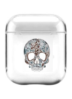 Classic Series Skully Tattoo Printed Protective Case With Carabiner For Apple AirPods Pro Generation 1/2 (2019) Clear/Green/Brown