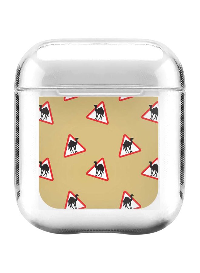 Stylizedd Classic Series Camel Signs Printed Case Cover With Carabiner For Apple AirPods 1/2 Clear/Brown/Black - Image 1