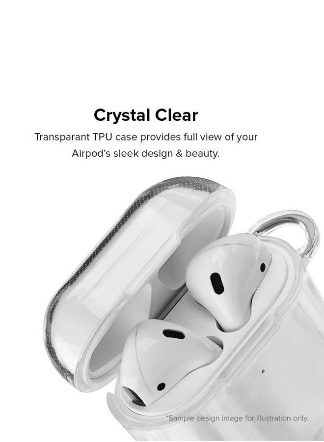 Stylizedd Classic Series Poly Bunny Printed Case Cover With Carabiner For Apple AirPods 2/1 Clear/Grey - Image 2