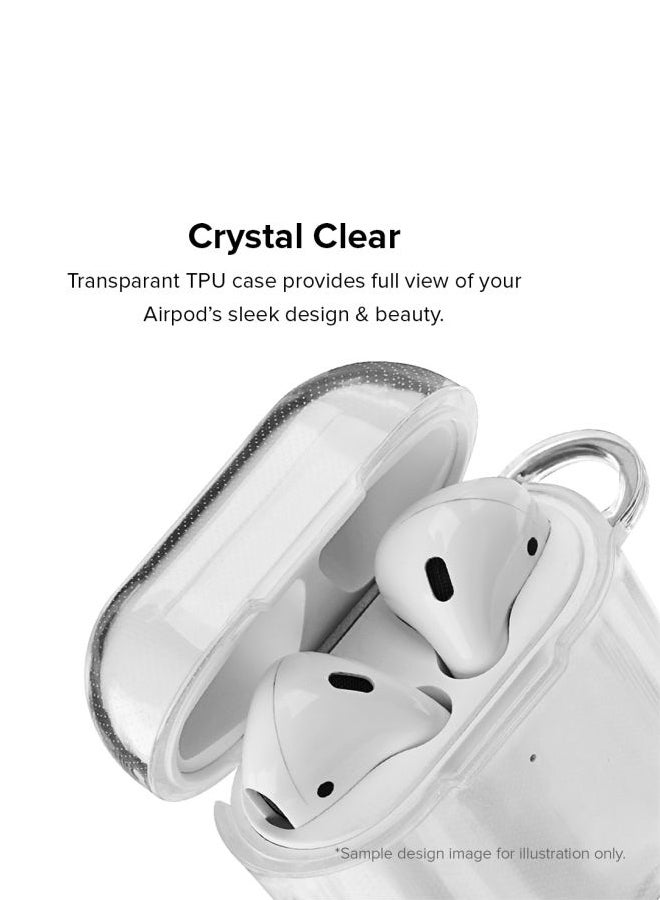 Stylizedd Break Free Printed Protective Cover With Carabiner For Apple AirPods 2/1 Clear/Black - Image 2