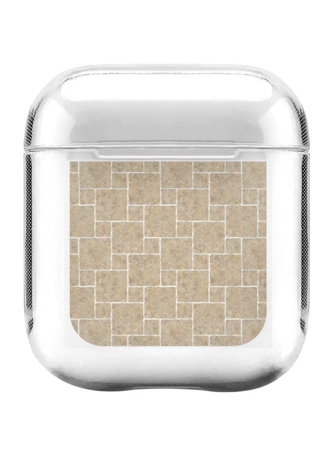 Stylizedd Classic Series Garden Tiles Printed Case Cover With Carabiner For Apple AirPods 2/1 Clear/Brown - Image 1