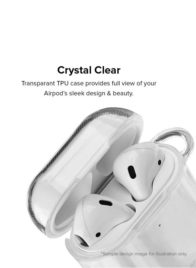 Stylizedd Classic Series Garden Tiles Printed Case Cover With Carabiner For Apple AirPods 2/1 Clear/Brown - Image 2