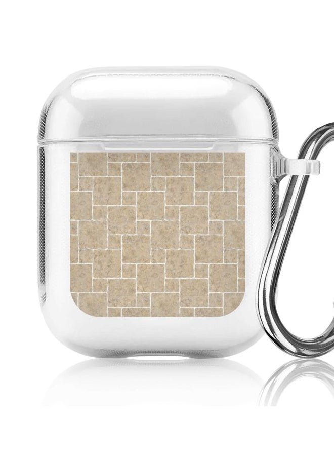 Stylizedd Classic Series Garden Tiles Printed Case Cover With Carabiner For Apple AirPods 2/1 Clear/Brown - Image 5
