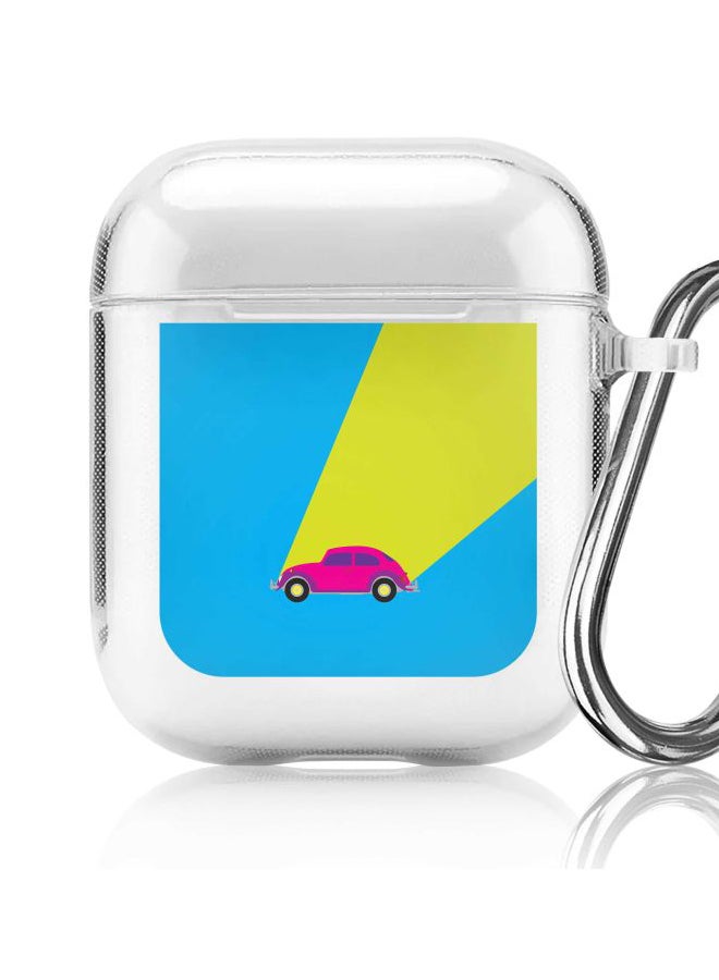 Stylizedd - Classic Series Printed Protective Case With Carabiner For Apple Air Pods 2/1 Retro Bug Blue - Image 1