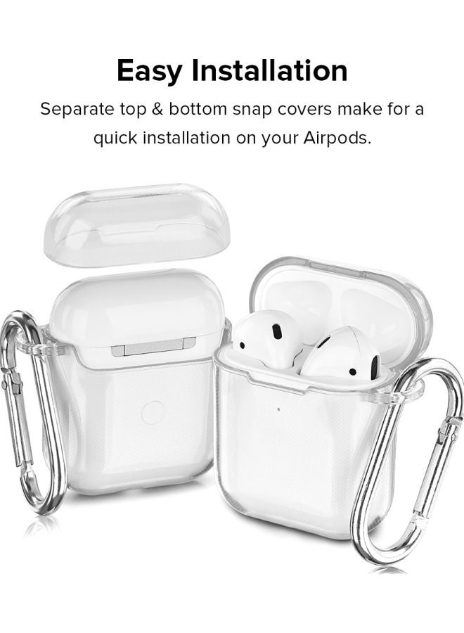 ستايلايزد حافظة واقية بتصميم مخطط بنمط جلد حمار وحشي من سلسلة كلاسيك كلير مع حلقة بقفل زنبركي لسماعة أبل آيربودز 1/2 شفاف/أسود/أبيض - Image 4