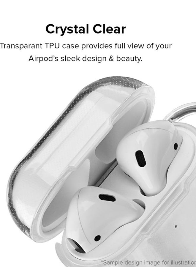 Stylizedd Classic Series Printed Case With Carabiner For Apple AirPods 2/1 Clear/Pink  - Image 2
