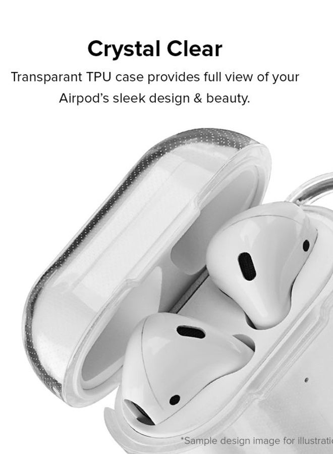 Stylizedd Malek Salman Modern Printed Protective Cover With Carabiner For Apple AirPods 2/1 Clear/Green/White  - Image 2