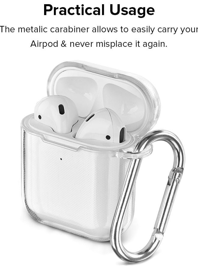 ستايلايزد علبة حماية من سلسلة كلاسيك مطبوع عليها عبارة "Touch Me Not" ومزودة بحلقة بقفل زنبركي لسماعات أبل آيربودز 2/ ‏1 شفاف/أسود/أخضر - Image 3