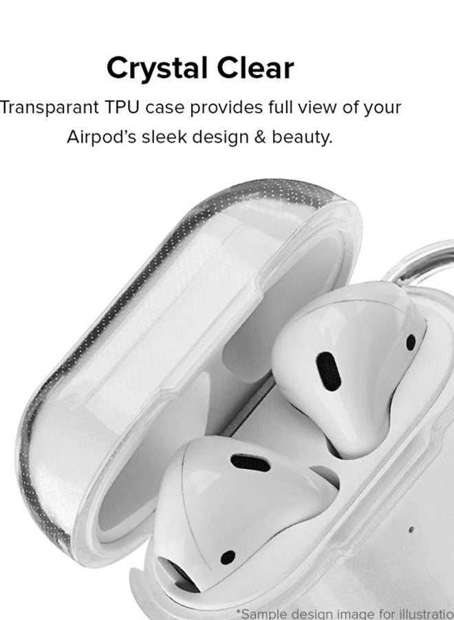 ستايلايزد حافظة حماية من سلسلة كلاسيك كلير مطبوع عليها عبارة تعبر عن الروتين الاعتيادي مزودة بحلقة بقفل زنبركي لسماعات أبل آيربودز 2/ 1 شفاف/رمادي/أحمر - Image 2