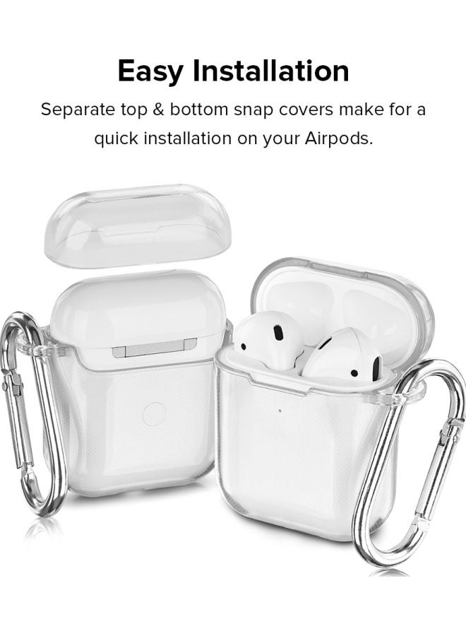 Stylizedd Classic Series Albanian Eagle Printed Case Cover With Carabiner For Apple AirPods 2/1 Clear/Blue/White - Image 4