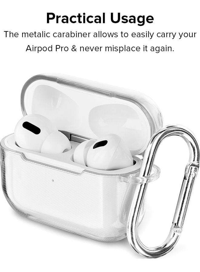 Stylizedd Classic Series Travel Addict Printed Case Cover With Carabiner For Apple AirPods Pro Clear/Blue/White - Image 4