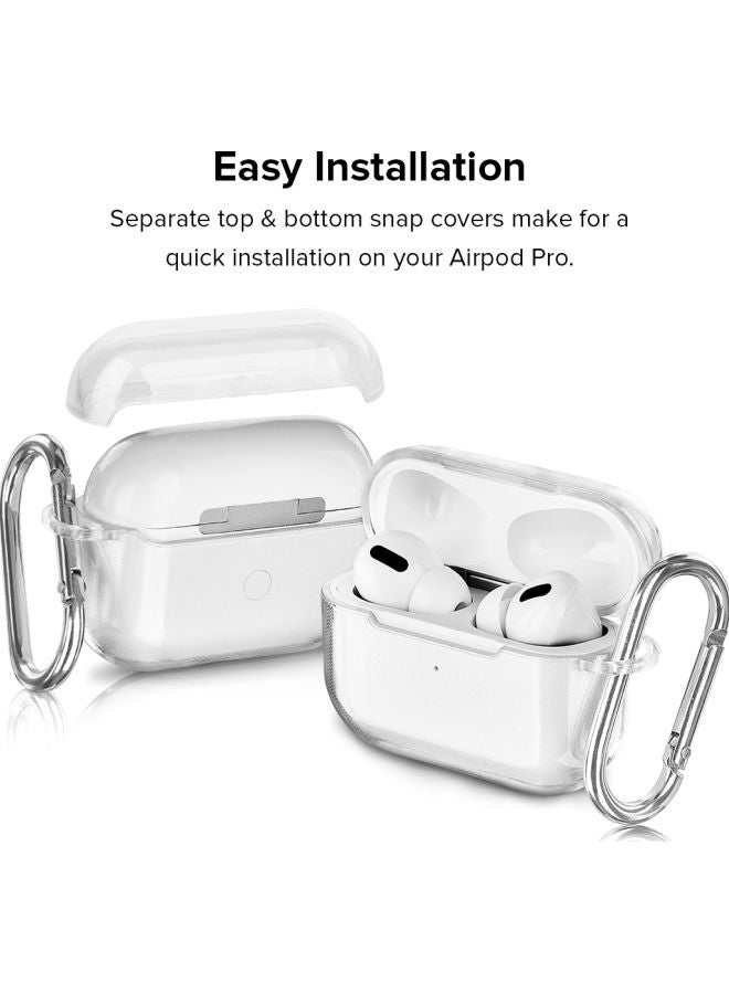 Stylizedd Classic Series Travel Addict Printed Case Cover With Carabiner For Apple AirPods Pro Clear/Blue/White - Image 3