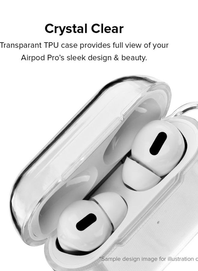 Stylizedd Printed Protective Case Cover With Carabiner For Apple AirPods Pro Clear/Red - Image 2