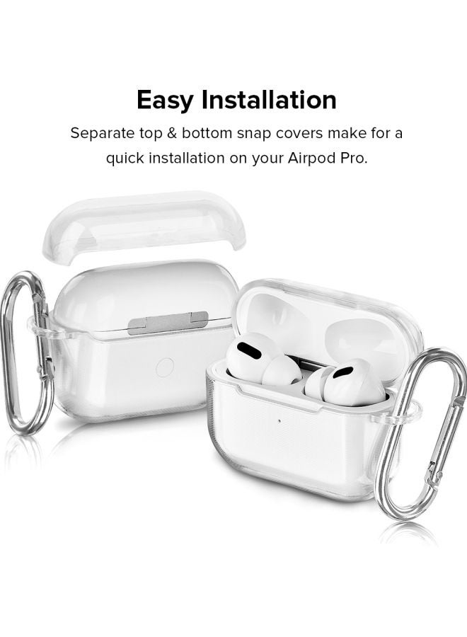 Stylizedd Printed Protective Case Cover With Carabiner For Apple AirPods Pro Clear/Red - Image 3