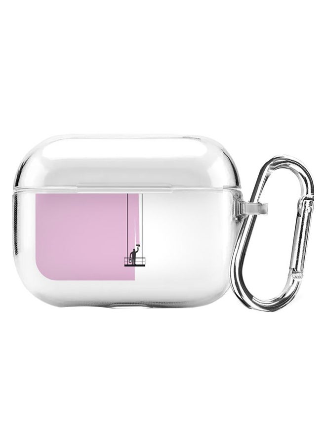 Stylizedd Classic Series Paint Hanger Printed Case Cover With Carabiner For Apple AirPods Pro Clear/Pink/Black - Image 1