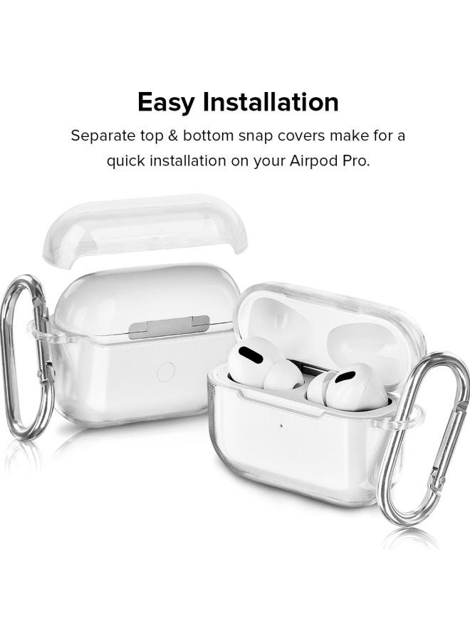 Stylizedd Classic Series Albanian Eagle Printed Case Cover With Carabiner For Apple AirPods Pro Clear/Grey/Blue - Image 3