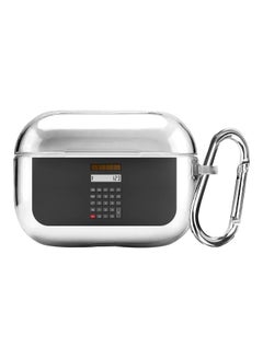 Classic Series Calculator Printed Case Cover With Carabiner For Apple AirPods Pro Clear/Grey/Red