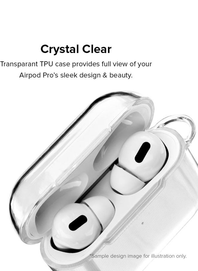 Stylizedd Classic Series Floral Wreath Printed Case Cover With Carabiner For Apple AirPods Pro Clear/Purple/Green  - Image 2