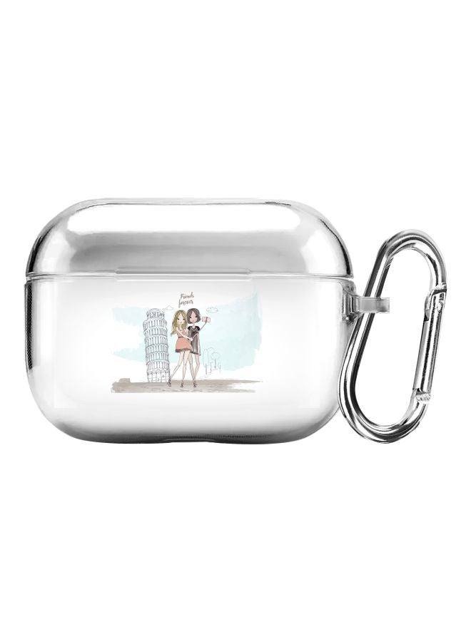 Stylizedd Classic Series Friends Forever Printed Case With Carabiner For Apple AirPods Pro Clear/Blue/Black  - Image 1