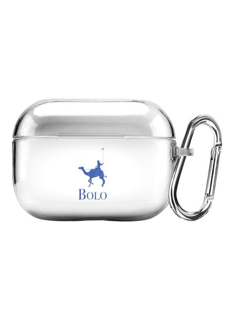 Classic Clear Series Bolo Printed Case With Carabiner For Apple AirPods Pro Clear/Blue