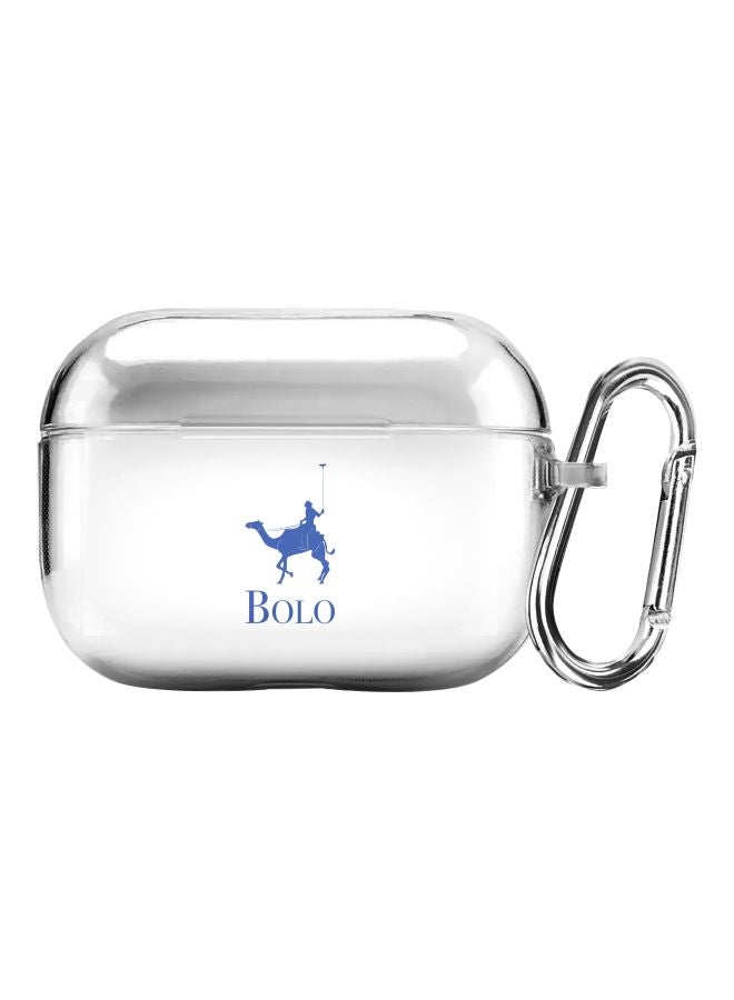 Stylizedd - Classic Clear Series Bolo Printed Case With Carabiner For Apple AirPods Pro Clear/Blue - Image 1